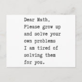 Carte Postale Chers maths résolvez vos propres problèmes (Devant)