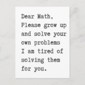Carte Postale Chers maths résolvez vos propres problèmes (Devant)