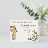 Carte Postale Cherub Angel Holly Calendrier Bell Horn (Debout devant)