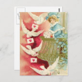 Carte Postale Cherub aux oiseaux (Devant / Derrière)