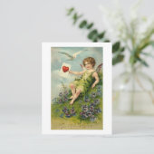 Carte Postale Cherub avec lettre d'amour et Inséparable (Debout devant)