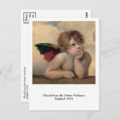 Carte Postale Cherub de Sistine Madonna par Raphael (Devant / Derrière)