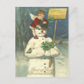 Carte Postale Cherub Snowman Souriant Songbird Shamrock (Devant)