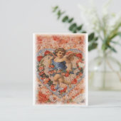 Carte Postale Cherub victorien avec Coeurs et dentelle (Debout devant)