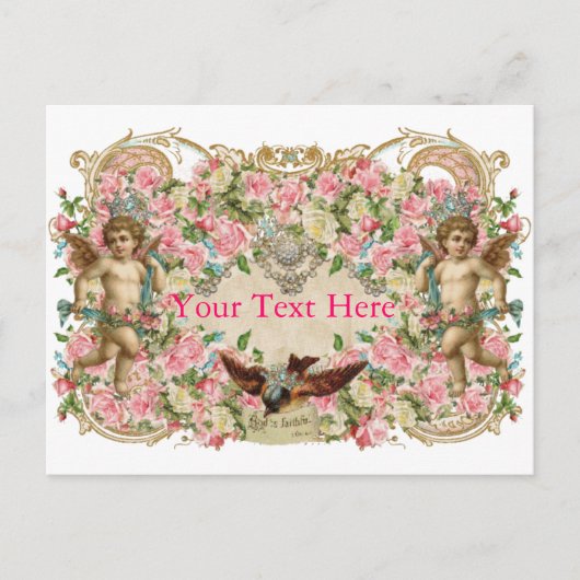Carte Postale Cherubs & Bird (Devant)