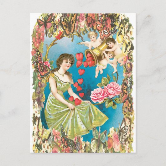 Carte Postale Cherubs et Coeurs (Devant)