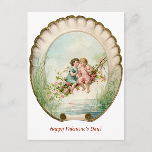 Carte Postale Cherubs modifiables sur une branche de Valentine R (Devant)