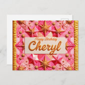 CARTE POSTALE CHERYL~ JOYEUX ANNIVERSAIRE ~  (Devant / Derrière)
