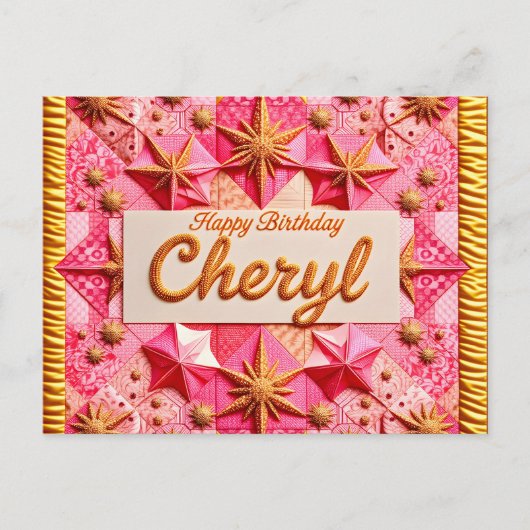 CARTE POSTALE CHERYL~ JOYEUX ANNIVERSAIRE ~  (Devant)