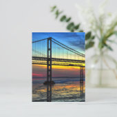 Carte Postale Chesapeake Bay Bridge Icy Sunset Silhouette (Debout devant)