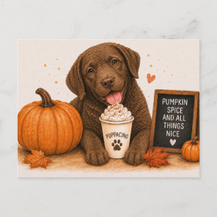 Carte Postale Chesapeake Bay Retriever Chaud Épice de Citrouille