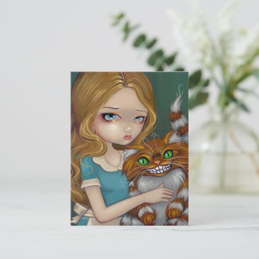 Carte postale "Cheshire Cat Cuddle" (Debout devant)
