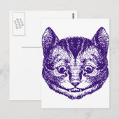 Carte Postale Cheshire Chat Enclavé violet (Devant / Derrière)