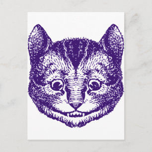 Carte Postale Cheshire Chat Enclavé violet