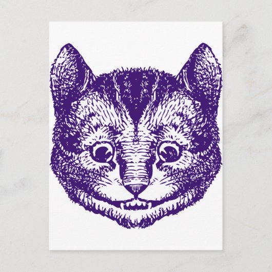 Carte Postale Cheshire Chat Enclavé violet (Devant)