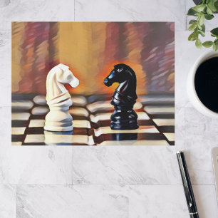 Carte Postale Chess Knights Chess Board