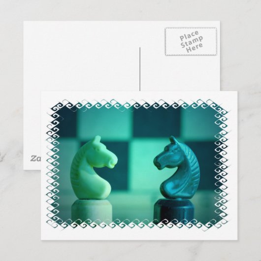 Carte postale Chessboard Knights (Devant / Derrière)