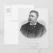 Carte Postale Chester Alan Arthur, gravée par A. Weger (Devant / Derrière)