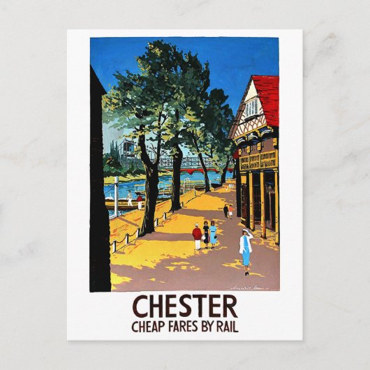 Carte Postale Chester, Angleterre, quai de ville, gare (Devant)