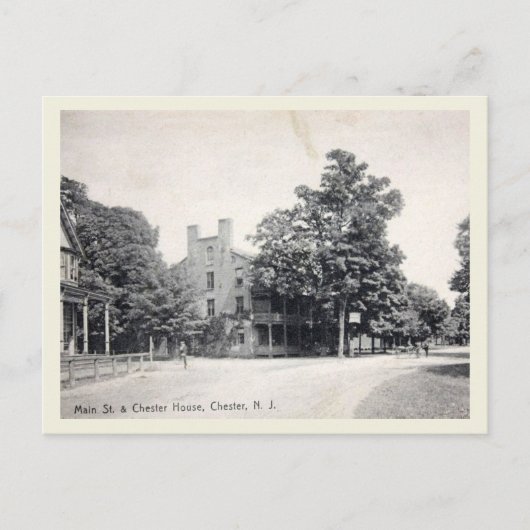 Carte Postale Chester NJ, rue principale, style vintage (Devant)