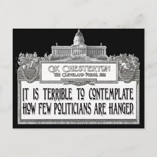 Carte Postale Chesterton sur les accrochages des politiciens
