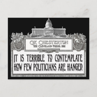 Carte Postale Chesterton sur les accrochages des politiciens
