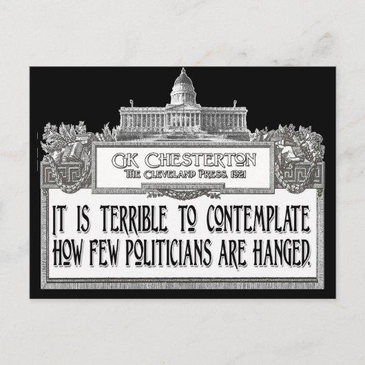 Carte Postale Chesterton sur les accrochages des politiciens (Devant)