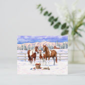 Carte Postale Chestnut Pinto Sorrel Peinture Quarter Chevaux Dan (Debout devant)