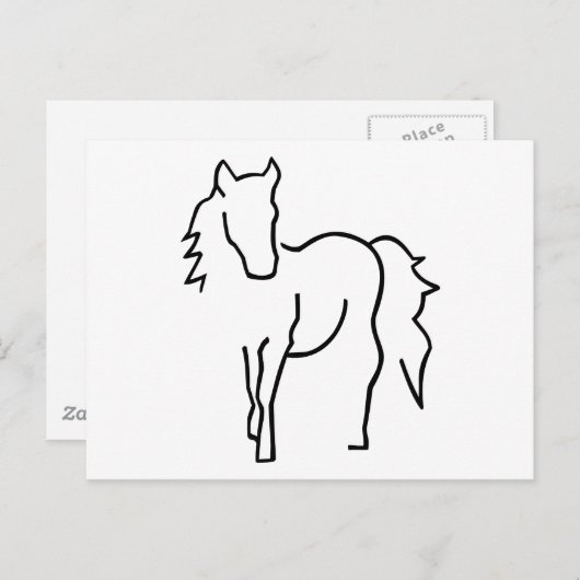 Carte Postale Cheval (Devant / Derrière)