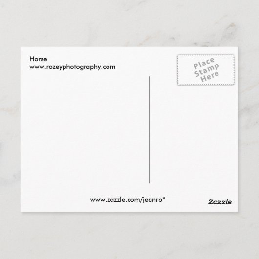 Carte Postale Cheval (Dos)