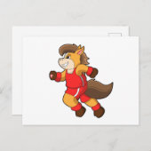 Carte Postale Cheval à la course (Devant / Derrière)