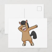 Carte Postale Cheval à la danse hip hop Dab (Devant / Derrière)