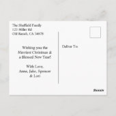 Carte Postale Cheval à la ferme Noël Personnalisé (Dos)