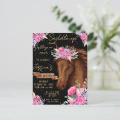 Carte Postale Cheval à l'aquarelle fête d'anniversaire de cheval (Debout devant)