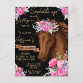 Carte Postale Cheval à l'aquarelle fête d'anniversaire de cheval (Devant)