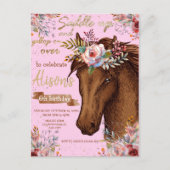 Carte Postale Cheval à l'aquarelle fête d'anniversaire de cheval (Devant)