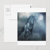 Carte Postale Cheval Abstrait animal lune (Devant / Derrière)