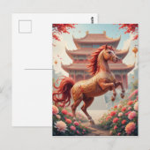 Carte Postale Cheval année de Chine  (Devant / Derrière)