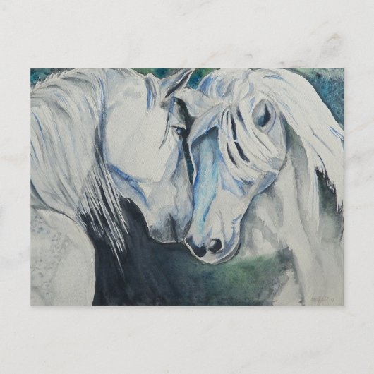 Carte postale Cheval Aquarelle (Devant)