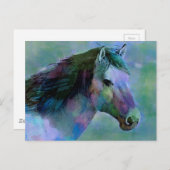 Carte Postale Cheval aquarelle (Devant / Derrière)
