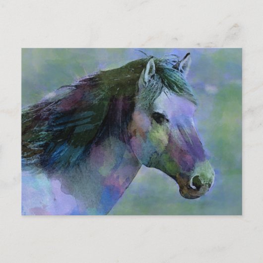 Carte Postale Cheval aquarelle (Devant)