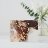 Carte Postale Cheval Aquarelle Art  (Debout devant)