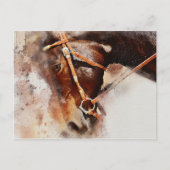 Carte Postale Cheval Aquarelle Art  (Devant)