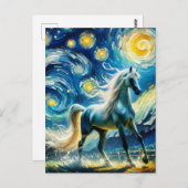 Carte Postale Cheval arabe gris Van Gogh (Devant / Derrière)