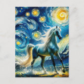 Carte Postale Cheval arabe gris Van Gogh (Devant)