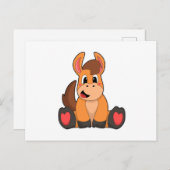 Carte Postale Cheval assis (Devant / Derrière)