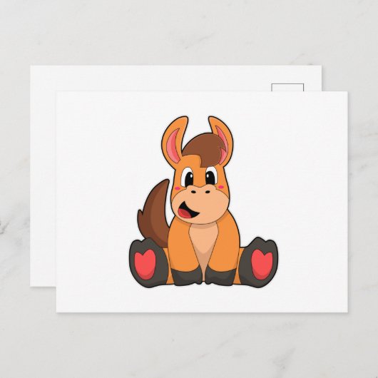 Carte Postale Cheval assis (Devant / Derrière)