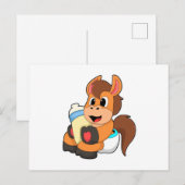 Carte Postale Cheval au biberon (Devant / Derrière)