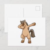 Carte Postale Cheval au Hip Hop Dance Dab (Devant / Derrière)