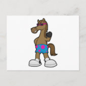 Carte Postale Cheval avec des lunettes de soleil (Devant)